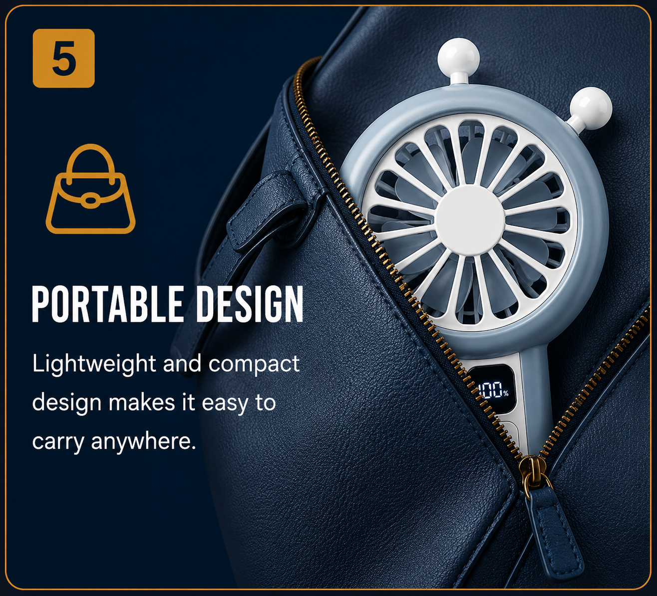 Portable Mini Rechargeable Fan – USB Handheld & Desktop Cooling Fan