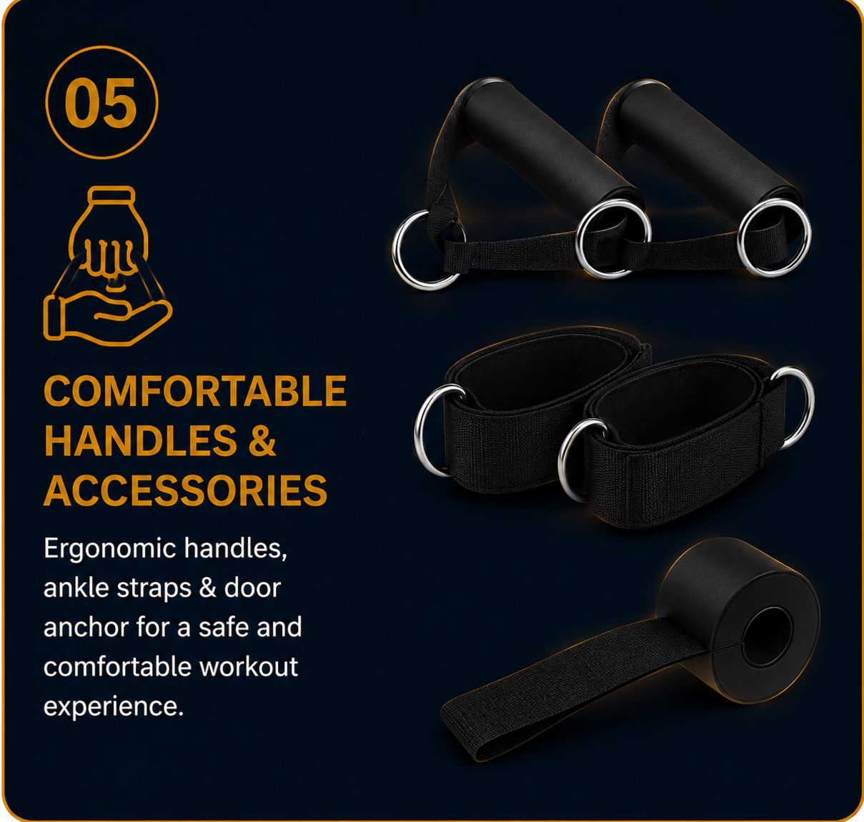 Premium Latex Resistance Bands Set for Home Gym, Yoga & Strength Training