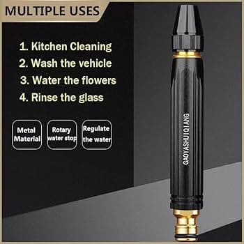 High Pressure Adjustable Water Spray Gun – Metal Garden Hose Nozzle for Cleaning & Car Wash