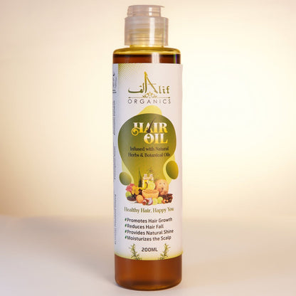 Alif Organics Natural Hair Oil 200ML – Herbal & Botanical Hair Growth Oil for Stronger, Healthier Hair