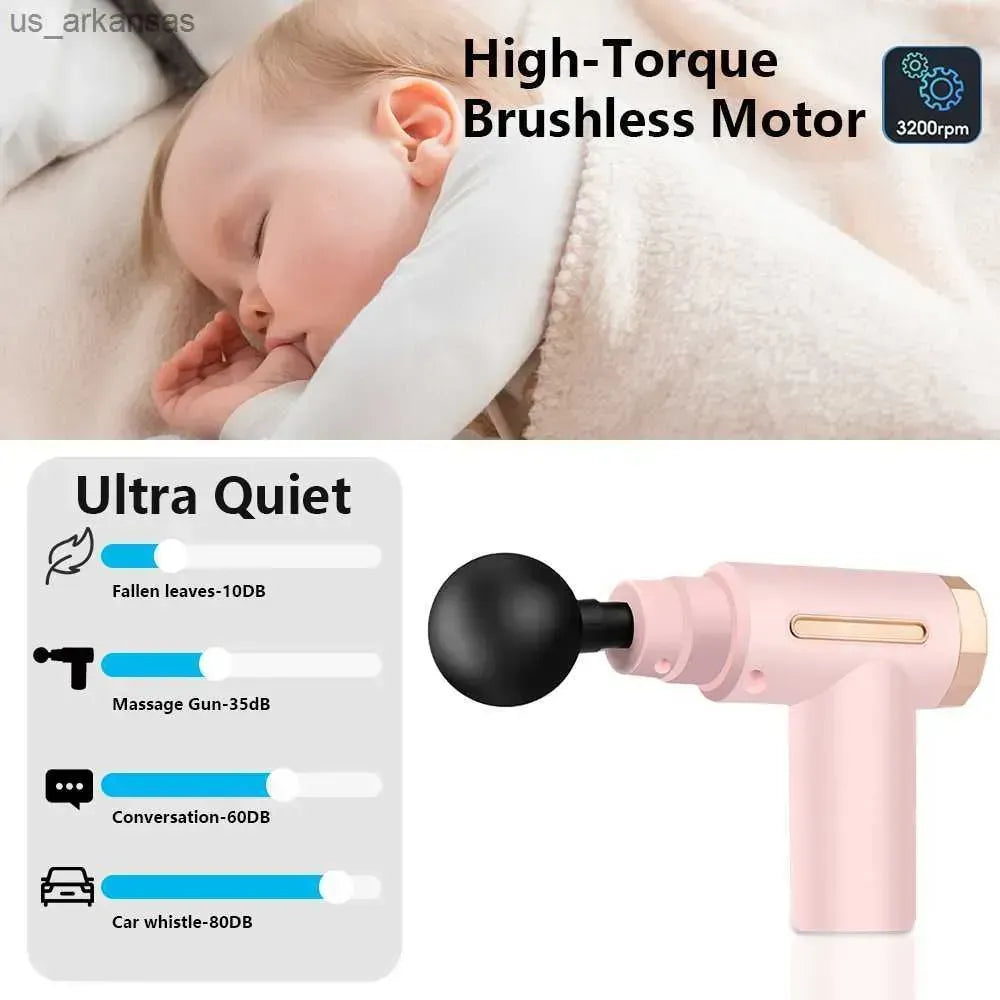 2-in-1 Massage Gun – Portable Deep Tissue Muscle Massager for Full Body Pain Relief