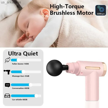2-in-1 Massage Gun – Portable Deep Tissue Muscle Massager for Full Body Pain Relief