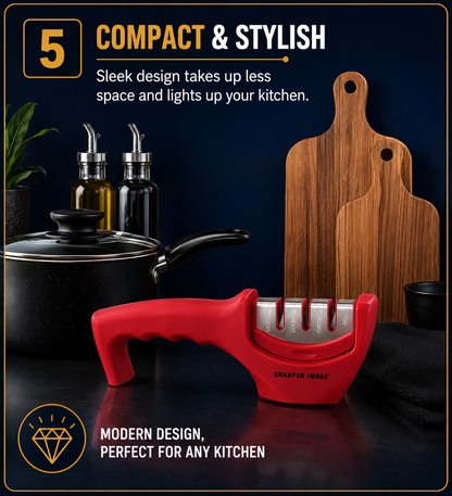 Premium Manual Knife Sharpener – 3 Stage Kitchen Knife Sharpening Tool for Home & Professional Use