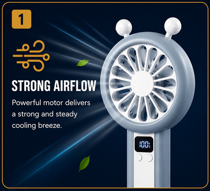 Portable Mini Rechargeable Fan – USB Handheld & Desktop Cooling Fan