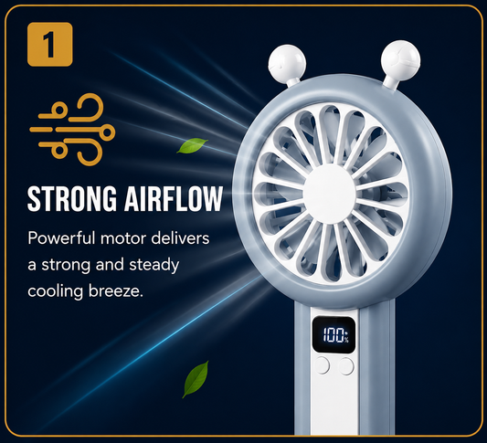Portable Mini Rechargeable Fan – USB Handheld & Desktop Cooling Fan