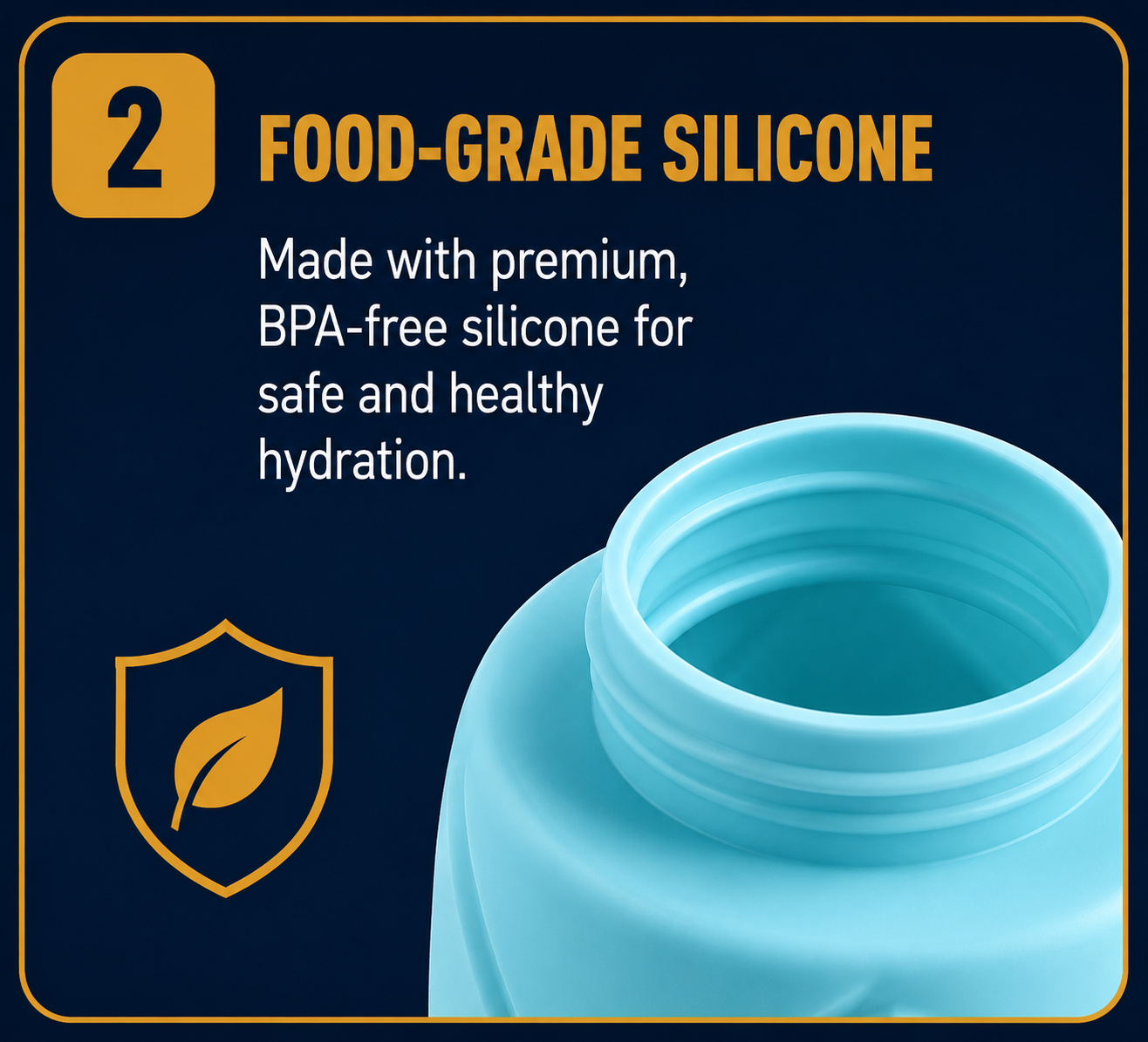Silicone Foldable Water Bottle – Portable Leakproof Collapsible Travel Bottle