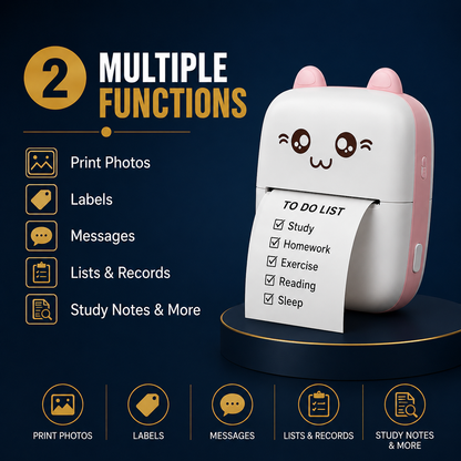 Portable Mini Thermal Printer | Wireless Bluetooth Pocket Printer for Android & iPhone