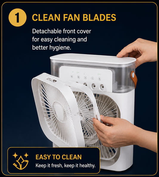 Portable USB Rechargeable Air Conditioner Cooling Fan for Home & Office