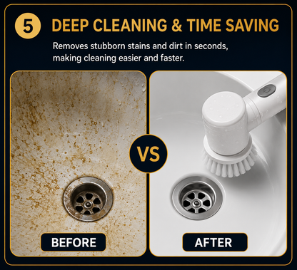 Electric Spin Scrubber Brush | Cordless Rechargeable Cleaning Brush for Bathroom, Kitchen & Tiles
