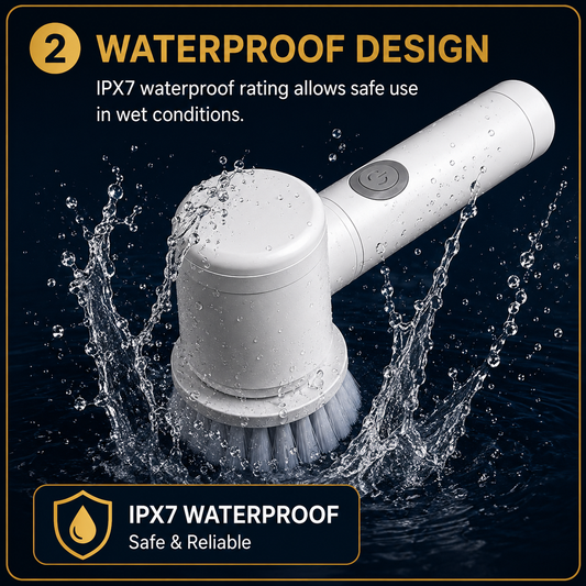 Electric Spin Scrubber Brush | Cordless Rechargeable Cleaning Brush for Bathroom, Kitchen & Tiles