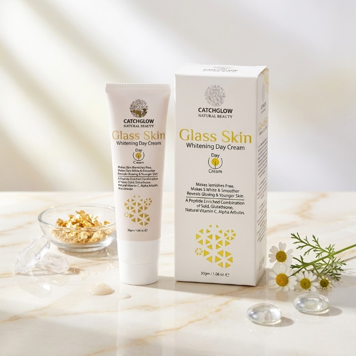 Catchglow Natural Beauty Glass Skin Day Cream 30g – Hydrating Radiant Glow Face Moisturizer