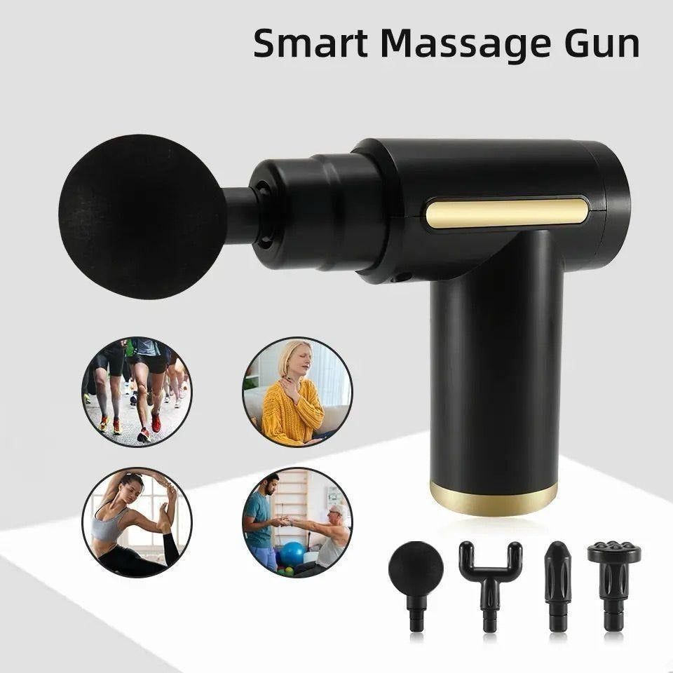 2-in-1 Massage Gun – Portable Deep Tissue Muscle Massager for Full Body Pain Relief