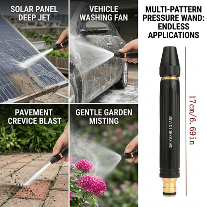 High Pressure Adjustable Water Spray Gun – Metal Garden Hose Nozzle for Cleaning & Car Wash