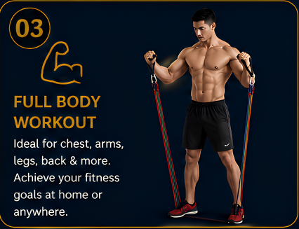 Premium Latex Resistance Bands Set for Home Gym, Yoga & Strength Training