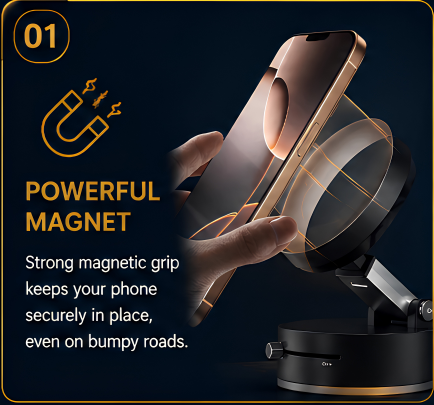 360° Magnetic Phone Holder for Car Dashboard & Air Vent – Universal Mobile Phone Mount